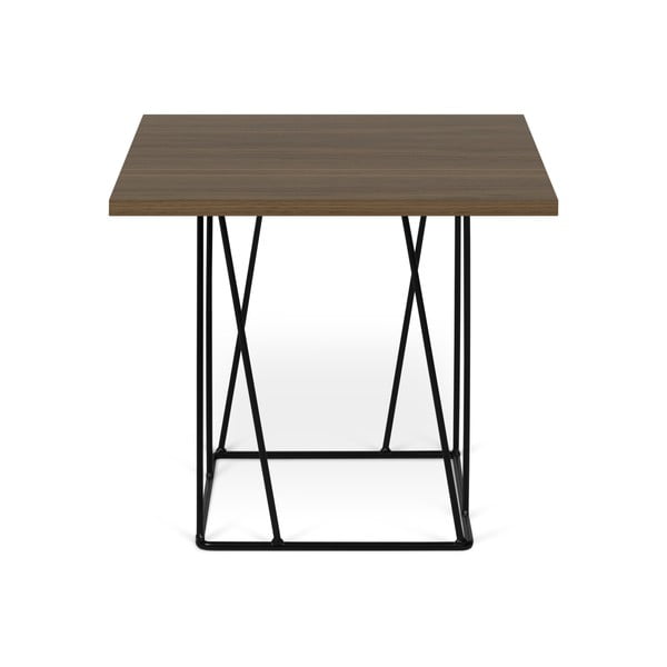 Odkládací stolek s deskou v dekoru ořechu a černýma nohama TemaHome Helix