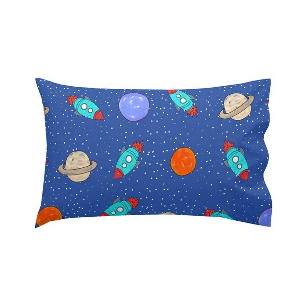 Modrý bavlněný povlak na polštář Mr. Fox Space Rocket, 50 x 30 cm