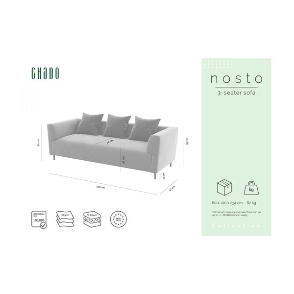 Beež sametne diivan Nosto - Ghado-image-3
