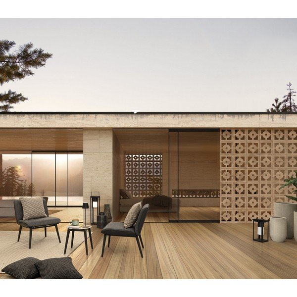 Must päikese-/USB-toitel töötav LED-latern (kõrgus 75 cm) Solar - Bizzotto-image-1