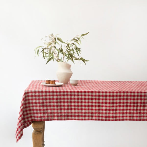 Linane laudlina 140x250 cm Red Gingham - Linen Tales