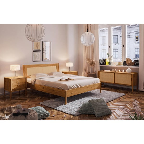 Üheinimesevoodi tammepuidust 90x200 cm naturaalses värvitoonis Pola - The Beds-image-3