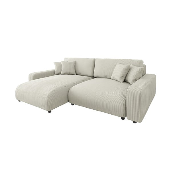 Kreem velvetist nurgadiivanvoodi (muutuv nurk) Sara - Ropez-image-2