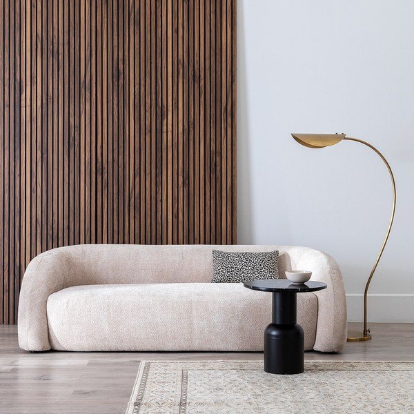 Beež šenillist diivan 200 cm Minimal - Ixia-image-1