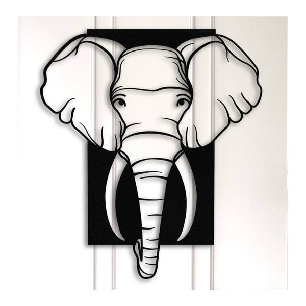 Černá kovová nástěnná dekorace Elephant