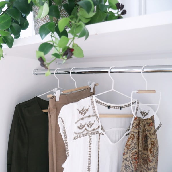 2 valge riidepuude riputuskomplekt puidust detailidega Frosted - Compactor-image-1