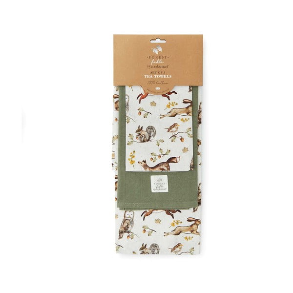 Puuvillased rätikud 3tk komplektis 45x65 cm Forest Fable - Cooksmart ®
