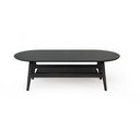 Must tammespooniga diivanilaud 60x130 cm Curved - Woodman
