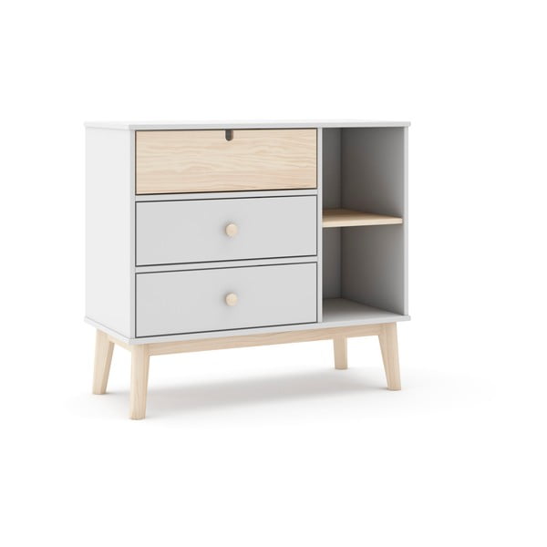 Valge madal lastekapp 90x40 cm Estefania - Marckeric-image-3