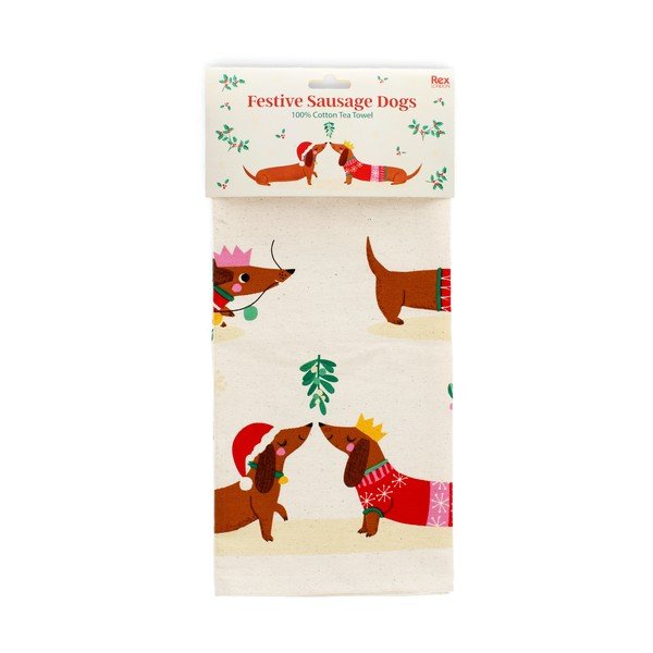 Puuvillane rätik 70x50 cm Festive Sausage Dog - Rex London-image-4
