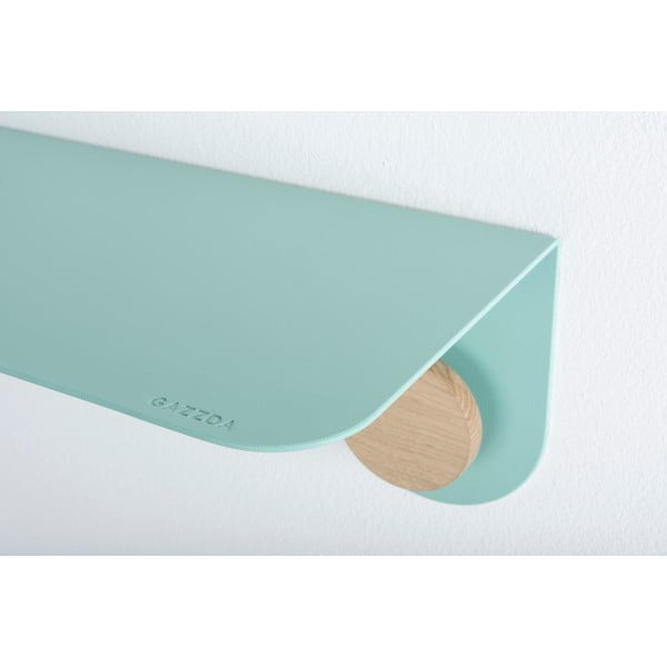 Tammepuidust rohelisest terasest seinariiul 2 konksuga , pikkus 60 cm. Hook - Gazzda-image-3