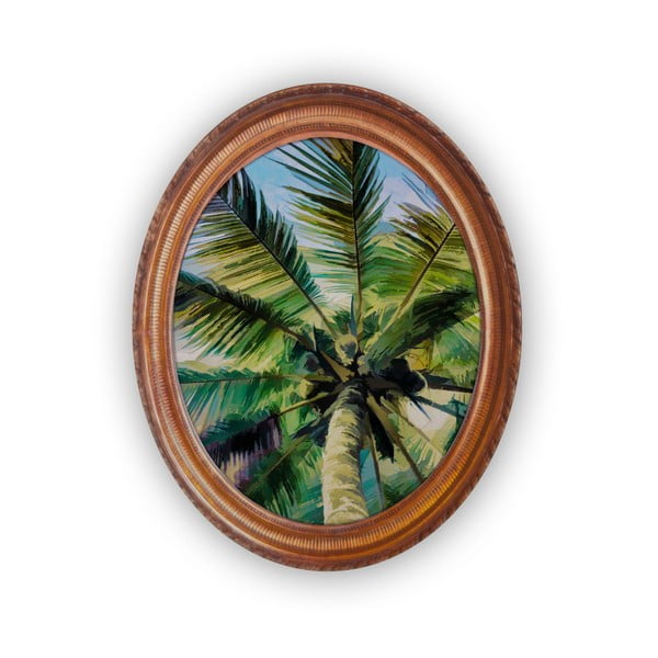 Oválný nástěnný obraz Velvet Atelier Palm Tree