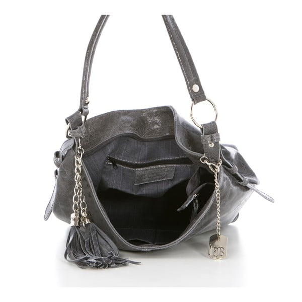 Kožená kabelka Hobo Grigio-image-4