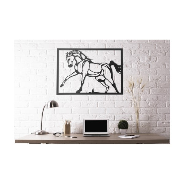 Nástěnná kovová dekorace Horse, 50 x 70 cm