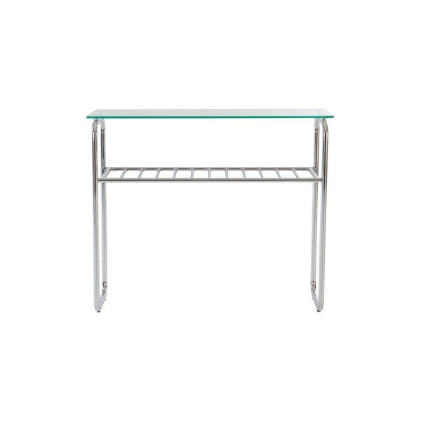 Konsoollaud läikiva hõbedase klaasist pealispinnaga 32x100 cm Walle - Jotex-image-2