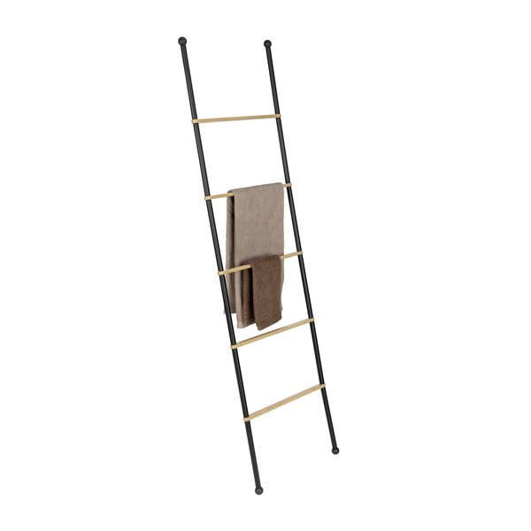 Must/loomulik metallist dekoratiivne redel Bambusa - Wenko-image-3