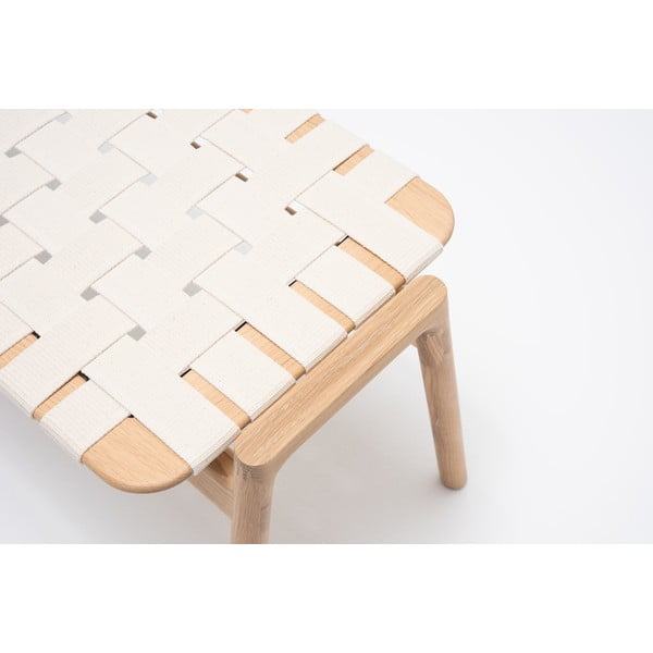 Valge/puiduvärvi pink Klupa - Gazzda-image-1