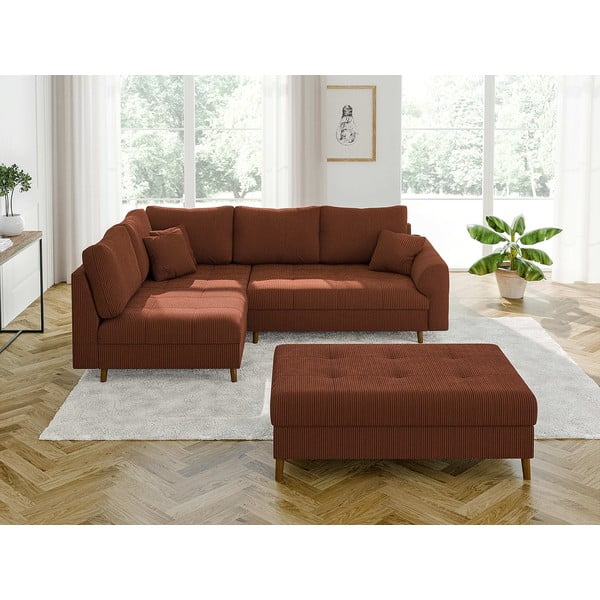 Tellisevärvi velvetist diivan 118 cm Ariella – Ropez-image-3