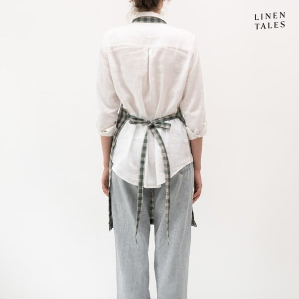 Linane põll Forest Green Gingham - Linen Tales-image-1