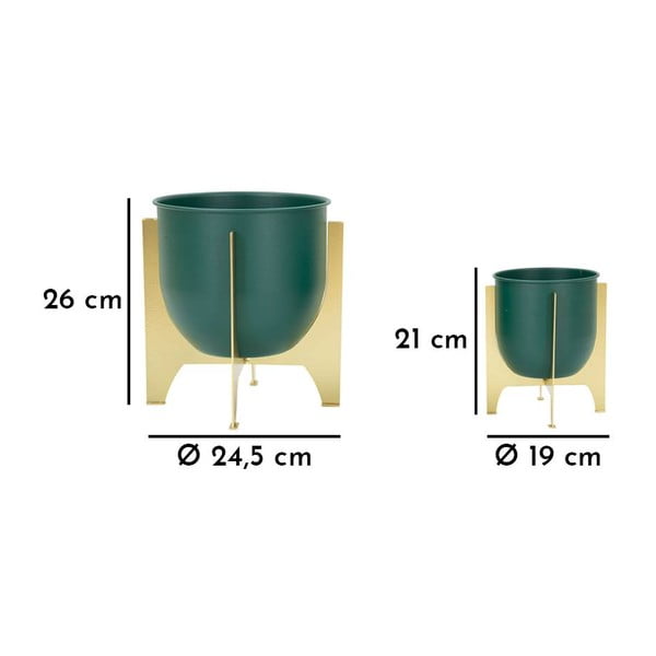 Metall lillepoti katted komplektis  2 tk ø 24 cm Grent Shet – Mauro Ferretti-image-3