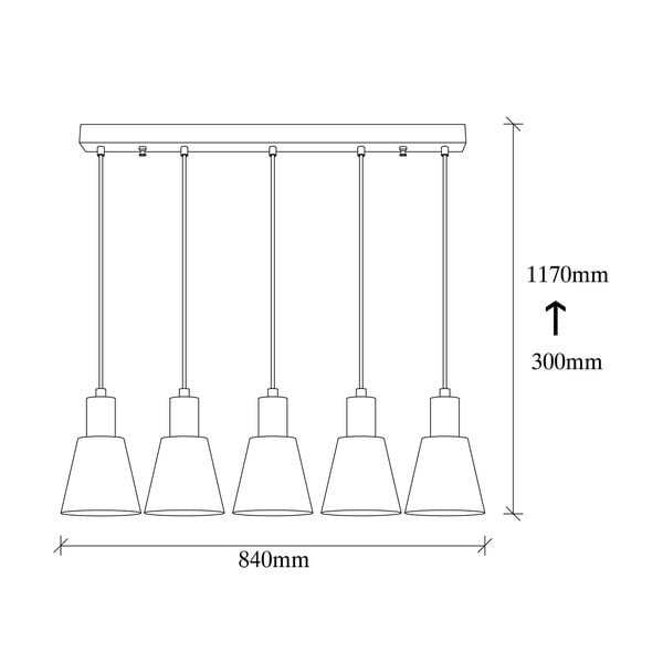 Must rippvalgusti 5 lambile Kem - Opviq lights-image-3