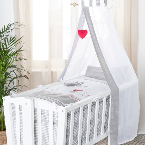 Valge ratastega/baldahhiiniga häll 40x90 cm Adam & Eule – Roba-image-2