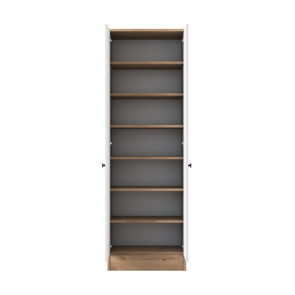 Valge/loomulik riidekapp pähklipuust 60x183 cm Theresa - Kalune Design-image-4