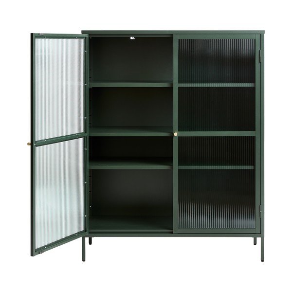 Roheline metallist vitriin Bronco, kõrgus 140 cm - Unique Furniture-image-2