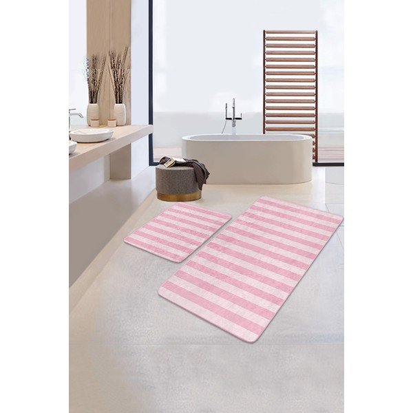 Roosa vannitoamattide komplekt 2 tk 100x60 cm - Minimalist Home World-image-1