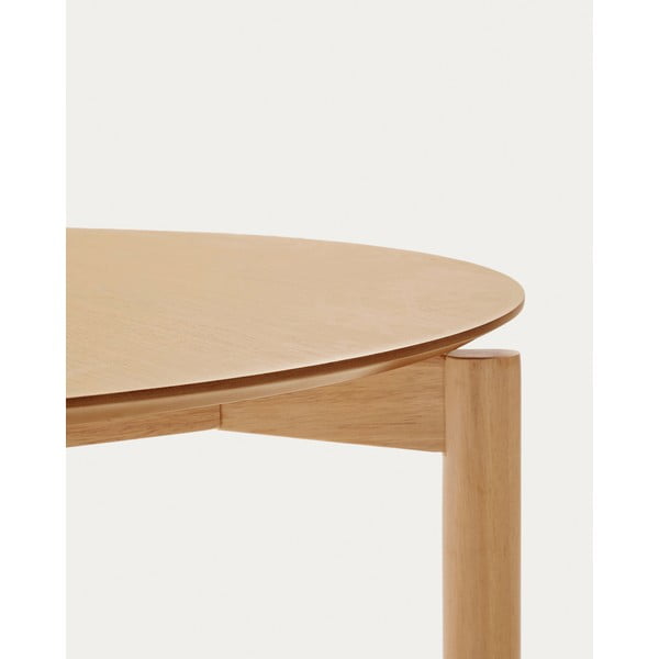 Ümmargune saarepuidu spoonist söögilaud ø 110 cm Indara - Kave Home-image-3