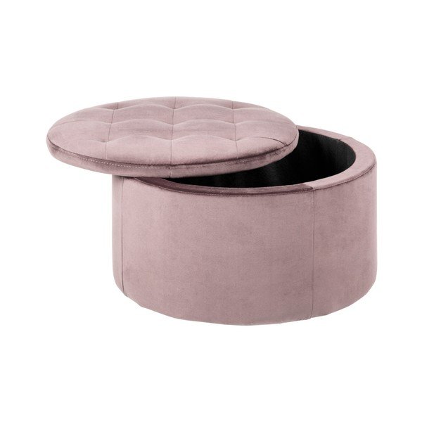 Roosa sametist puff , ⌀ 60 cm Retina - Actona-image-1