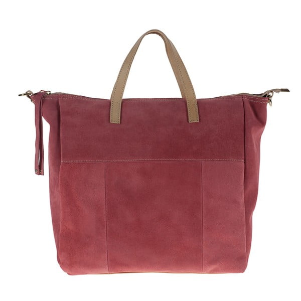 Růžová kožená kabelka Pitti Bags Judy