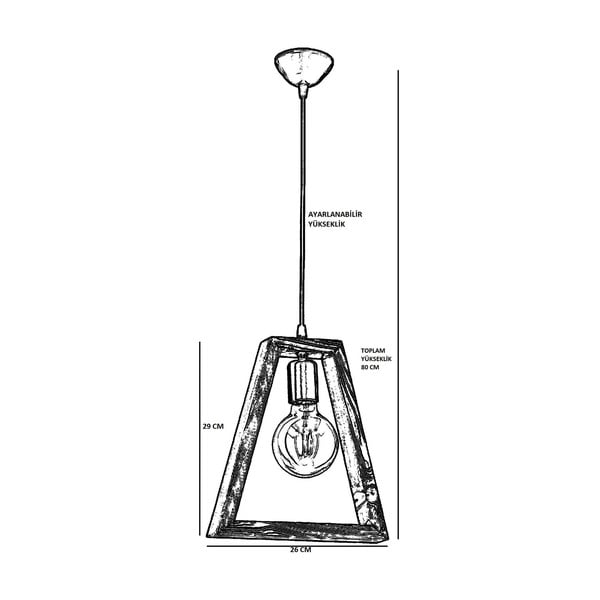 Rippvalgusti, mis on valmistatud sarvepuust Geometrik Triangle - Opviq lights-image-2