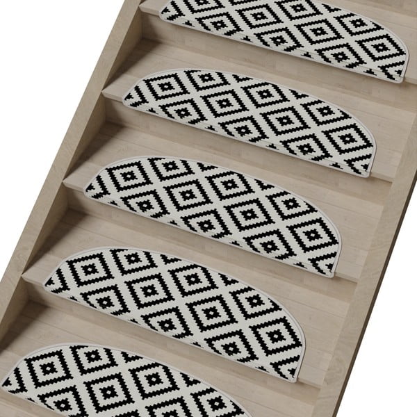 Must-valged trepivaibad 16 tk komplektis 20x65 cm Art - Vitaus-image-1