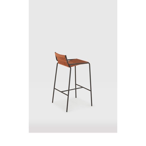 Terrakota värvi metallist baaritool (istme kõrgus 65 cm) Emily - Marckeric-image-1