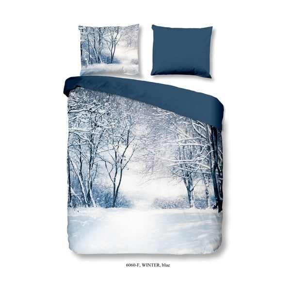 Flanelové bavlněné povlečení na jednolůžko Good Morning Winter, 140 x 200 cm