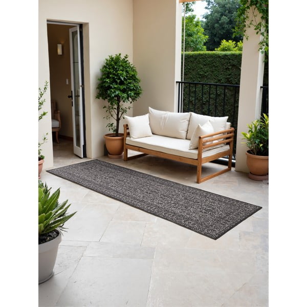 Must-valge sise- ja välivaip 80x250 cm Duet Kona - NORTHRUGS-image-1