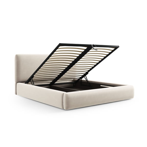 Beež polsterdatud kaheinimesevoodi koos voodipõhja ja panipaigaga 160x200cm Colonel - Cosmopolitan Design-image-2