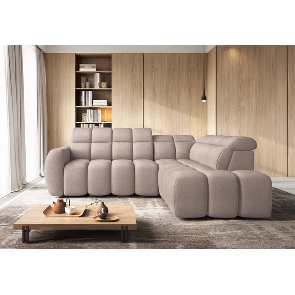 Helepruun bouclé-kangast lahtikäiv/sahtliga nurgadiivan (parem nurk/L-kujuline) Falconn – ELTAP-image-3