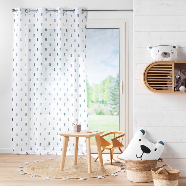 Valge-sinine voile kardin 140x240 cm Geokid - douceur d'intérieur-image-2