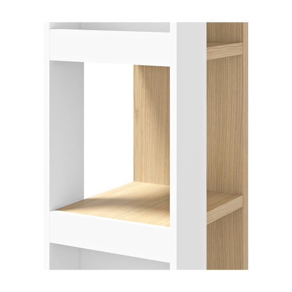 Valge raamaturiiul tammepuust 40x188 cm Ella - TemaHome-image-4