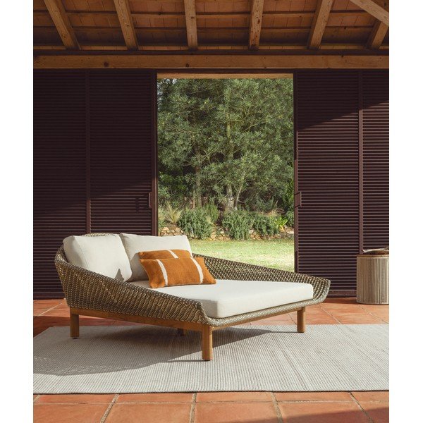 Roheline kahekohaline rotangist aiatool Olbia - Kave Home-image-1