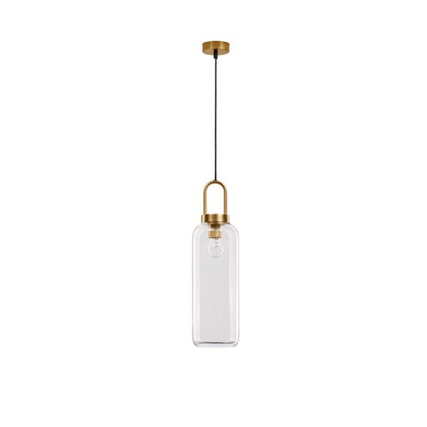 Messingist värvi klaasist ripplamp klaasist varjuga, läbimõõduga 15,5 cm Irvine - Nova Luce
