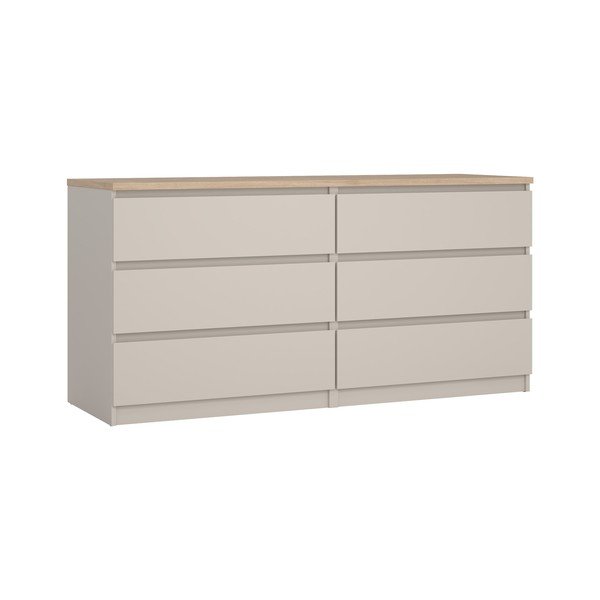 Kreemikas kummut 154x76x50 cm Naia - Tvilum