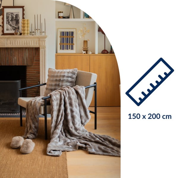 Taupe mikroplüüsist tekk 150x200 cm Wave - Tiseco Home Studio-image-2