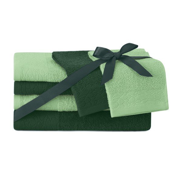 Rohelised froteest puuvillased käterätid ja saunalinad komplektis 6 tk Flos – Restilo-image-1