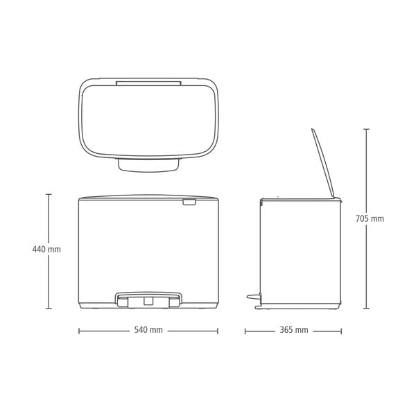 Matt must astmeline terasest prügikast sorteeritud jäätmete jaoks 34 l Bo – Brabantia-image-4