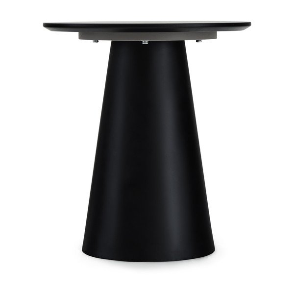 Tumehall-must marmoridekooriga diivanilaud ø 45 cm Tango - Furnhouse-image-2