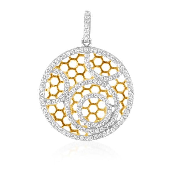 Stříbrný přívěsek s bílými zirkony Swarovski Elements Crystals Luno