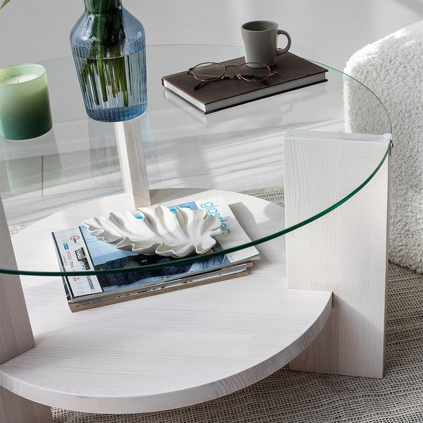 Valge ümmargune kohvilaud ø 75 cm Mondo - Neostill-image-3